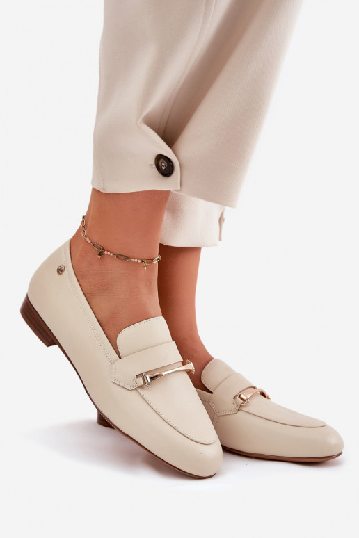 Oda batai moteriški mokasinai Tai turiciejka K6809-04 smėlio spalvos