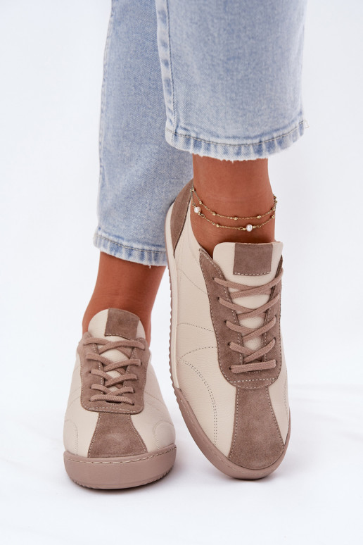 Oda sportiniai bateliai Moteriškas Laura Messi 2935 smėlio spalvos Oda sportiniai bateliai Moteriškas Laura Messi 2935 smėlio spalvos