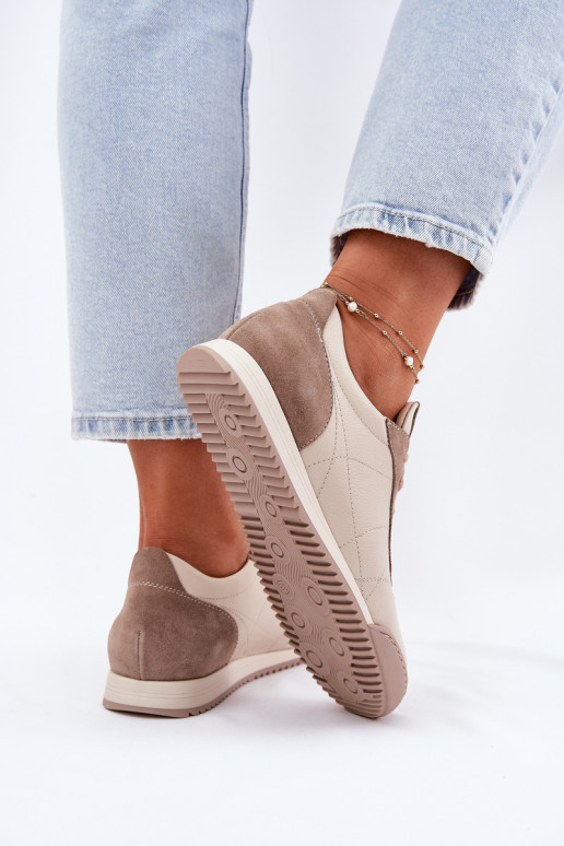 Oda sportiniai bateliai Moteriškas Laura Messi 2935 smėlio spalvos Oda sportiniai bateliai Moteriškas Laura Messi 2935 smėlio spalvos