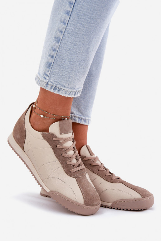 Oda sportiniai bateliai Moteriškas Laura Messi 2935 smėlio spalvos Oda sportiniai bateliai Moteriškas Laura Messi 2935 smėlio spalvos