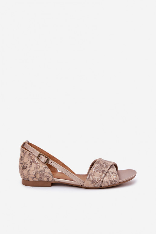 Moteriškos basutės lygiapadžiai Tai turiciejka 04614-25 aukso spalvos Moteriškos basutės lygiapadžiai Tai turiciejka 04614-25 aukso spalvos