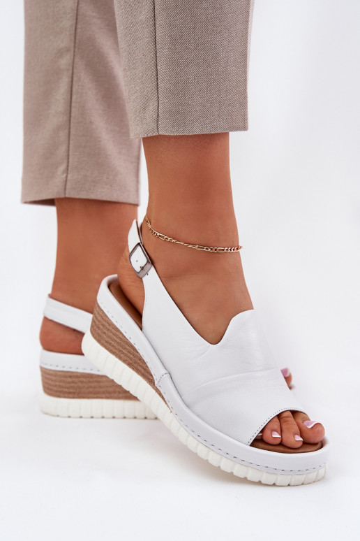 Moteriškos basutės Oda Ant platformos Artiker 56C0918 baltos spalvos Moteriškos basutės Oda Ant platformos Artiker 56C0918 baltos spalvos