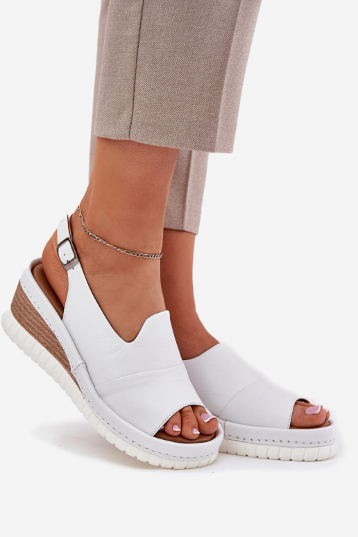 Moteriškos basutės Oda Ant platformos Artiker 56C0918 baltos spalvos Moteriškos basutės Oda Ant platformos Artiker 56C0918 baltos spalvos