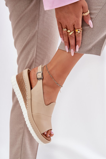 Moteriškos basutės Oda Ant platformos Artiker 56C0919 smėlio spalvos