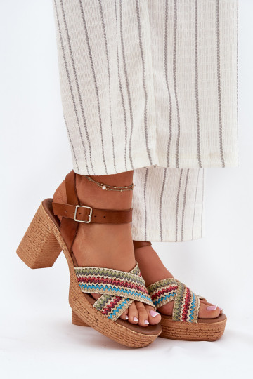 Moteriškos basutės su kulniukais Su Braid Į Paskach Zazoo 40460 rudos spalvos