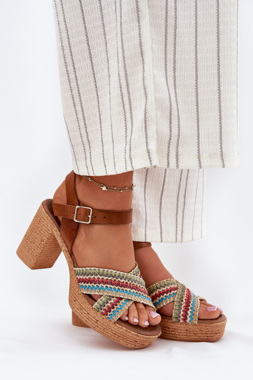 Moteriškos basutės su kulniukais Su Braid Į Paskach Zazoo 40460 rudos spalvos Moteriškos basutės su kulniukais Su Braid Į Paskach Zazoo 40460 rudos spalvos