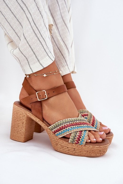 Moteriškos basutės su kulniukais Su Braid Į Paskach Zazoo 40460 rudos spalvos Moteriškos basutės su kulniukais Su Braid Į Paskach Zazoo 40460 rudos spalvos