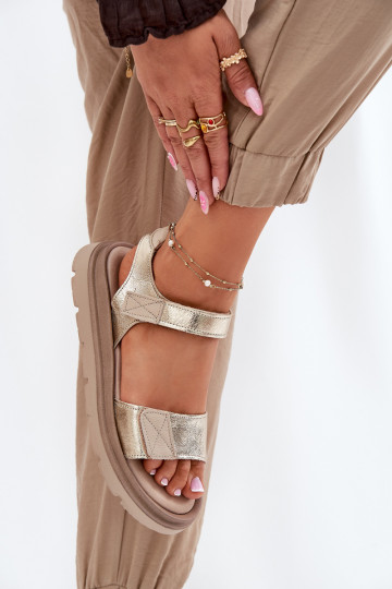 Moteriškos basutės Moteriškas su platforma Zazoo 40443 aukso spalvos