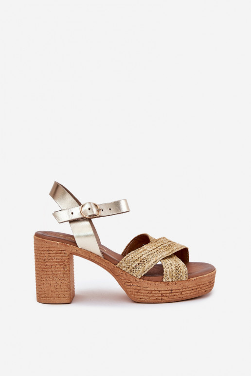 Moteriškos basutės su kulniukais Su Braid Į Paskach Zazoo 40460 aukso spalvos Moteriškos basutės su kulniukais Su Braid Į Paskach Zazoo 40460 aukso spalvos