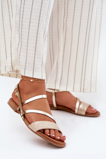 Moteriškos basutės Moteriškas su plačiais kulniukais Tai turiciejka 06966-25 aukso spalvos 2