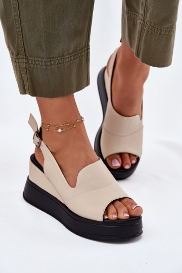 Oda Moteriškas Platforminės basutės Artiker 54C0401 smėlio spalvos