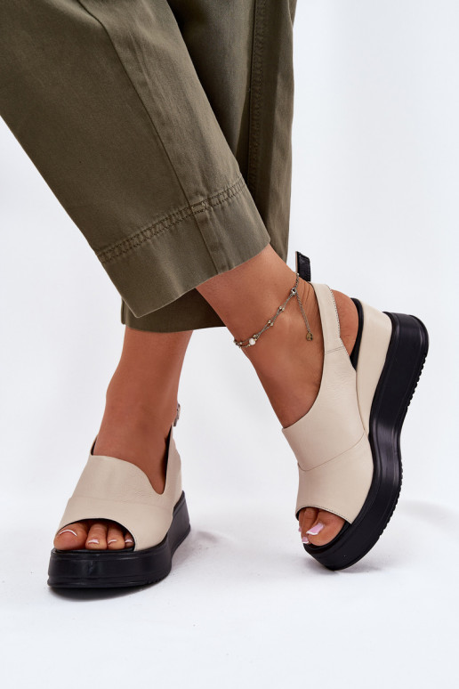 Oda Moteriškas Platforminės basutės Artiker 54C0401 smėlio spalvos Oda Moteriškas Platforminės basutės Artiker 54C0401 smėlio spalvos