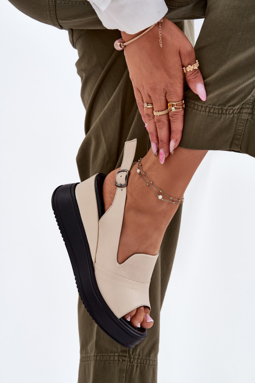 Oda Moteriškas Platforminės basutės Artiker 54C0401 smėlio spalvos Oda Moteriškas Platforminės basutės Artiker 54C0401 smėlio spalvos