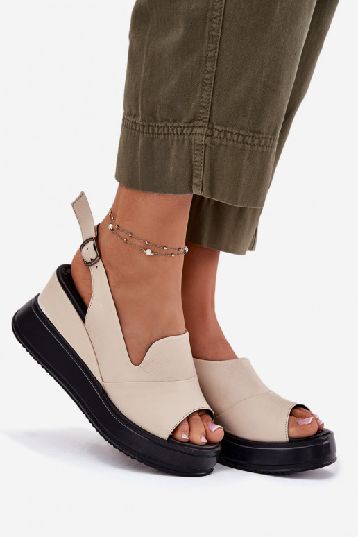 Oda Moteriškas Platforminės basutės Artiker 54C0401 smėlio spalvos Oda Moteriškas Platforminės basutės Artiker 54C0401 smėlio spalvos