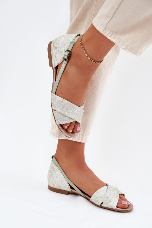 Moteriškos basutės lygiapadžiai Tai turiciejka 04614-46 mėtinės spalvos Moteriškos basutės lygiapadžiai Tai turiciejka 04614-46 mėtinės spalvos