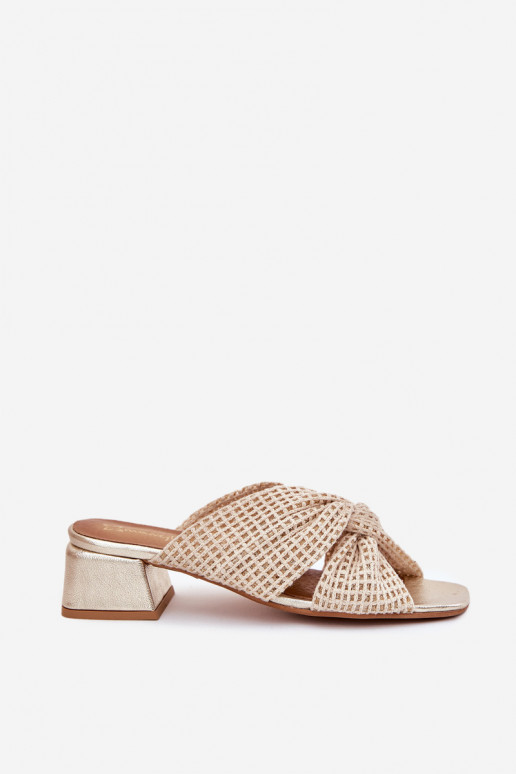 Moteriškos šlepetės Klocke Tai turiciejka 06955-25 smėlio spalvos-aukso spalvos Moteriškos šlepetės Klocke Tai turiciejka 06955-25 smėlio spalvos-aukso spalvos