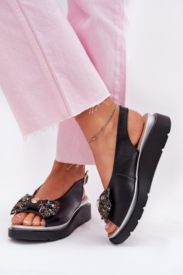 Moteriškos basutės Moteriškas Ant platformos su kaspinais Zazoo 1882 juodos spalvos