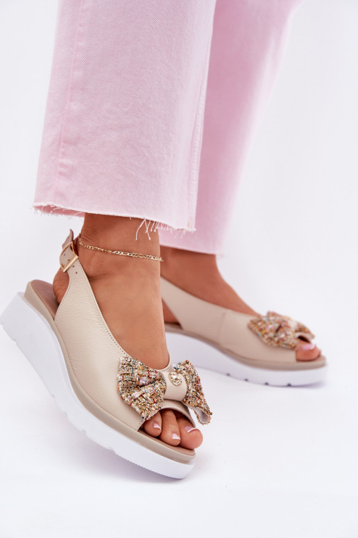 Moteriškos basutės Moteriškas Ant platformos su kaspinais Zazoo 1882 smėlio spalvos Moteriškos basutės Moteriškas Ant platformos su kaspinais Zazoo 1882 smėlio spalvos