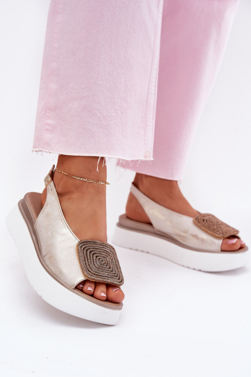 Zazoo 1786 Moteriškos basutės Moteriškas su platforma su ornamentais aukso spalvos Przecierany Zazoo 1786 Moteriškos basutės Moteriškas su platforma su ornamentais aukso spalvos Przecierany