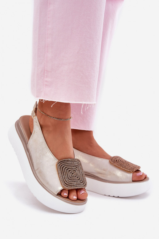 Zazoo 1786 Moteriškos basutės Moteriškas su platforma su ornamentais aukso spalvos Przecierany Zazoo 1786 Moteriškos basutės Moteriškas su platforma su ornamentais aukso spalvos Przecierany