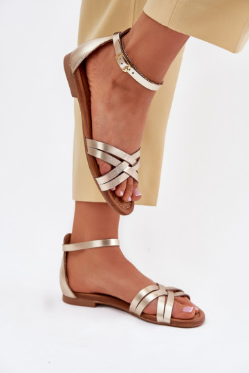 Moteriškos basutės Moteriškas su plačiais kulniukais Tai turiciejka 07029-25 aukso spalvos