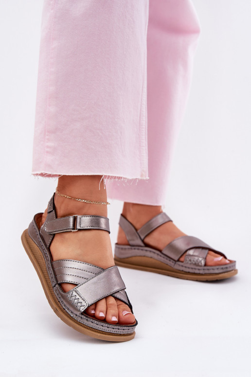 Moteriškos basutės Moteriškas su platforma Tai turiciejka L7064-35 pilkos spalvos Moteriškos basutės Moteriškas su platforma Tai turiciejka L7064-35 pilkos spalvos