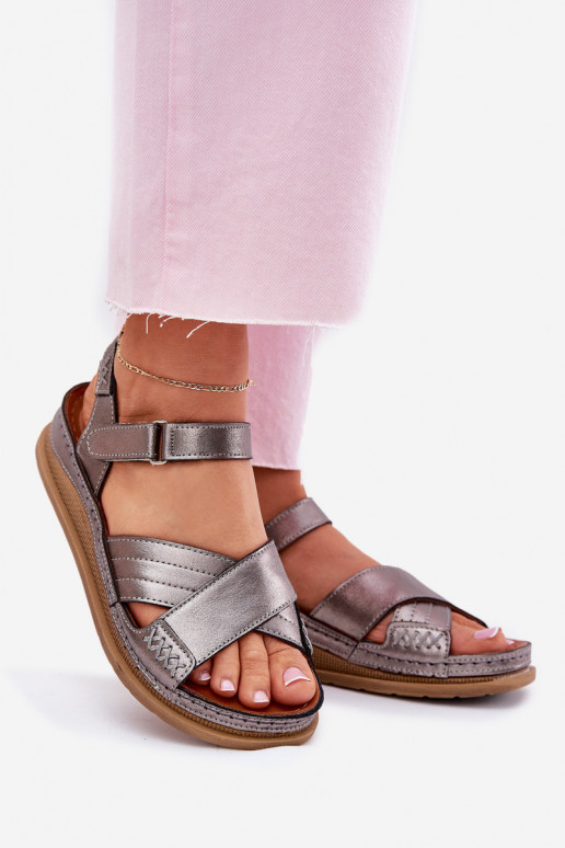 Moteriškos basutės Moteriškas su platforma Tai turiciejka L7064-35 pilkos spalvos Moteriškos basutės Moteriškas su platforma Tai turiciejka L7064-35 pilkos spalvos