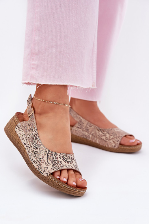 Moteriškos basutės Moteriškas Ant platformos Tai turiciejka L7069-04 smėlio spalvos Moteriškos basutės Moteriškas Ant platformos Tai turiciejka L7069-04 smėlio spalvos