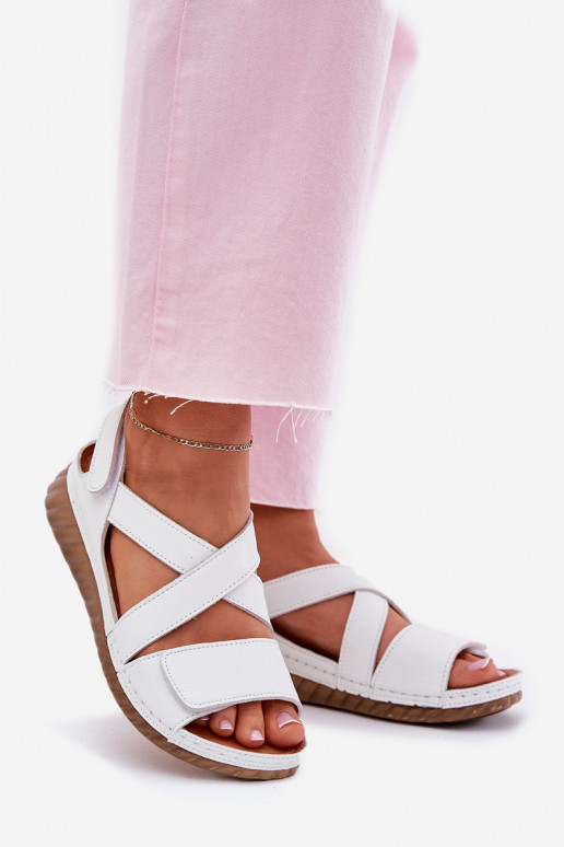 Moteriškos basutės Moteriškas su lipniais užsegimais Tai turiciejka L6848-11 baltos spalvos Moteriškos basutės Moteriškas su lipniais užsegimais Tai turiciejka L6848-11 baltos spalvos