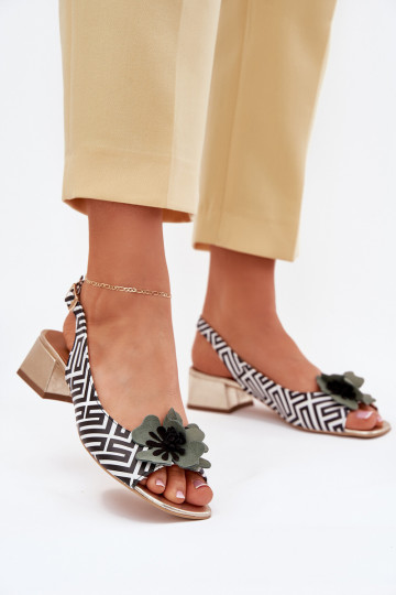 Moteriškos basutės Moteriškas Klocke Su puošniais Gėlė Laura Messi 2973 Baltos-juodos spalvos