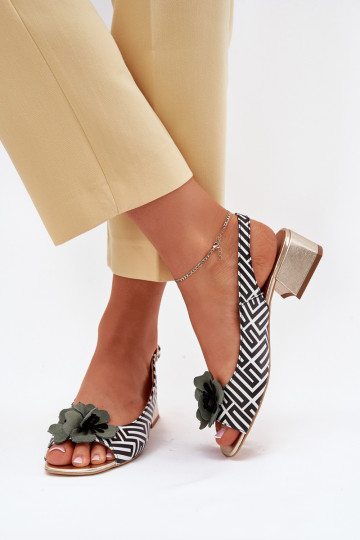 Moteriškos basutės Moteriškas Klocke Su puošniais Gėlė Laura Messi 2973 Baltos-juodos spalvos 2