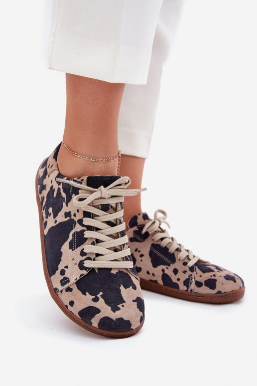 iš zomšos laisvalaikio batai Barefoot Moteriškas IN Łaty Zazoo N1120 rudos-smėlio spalvos iš zomšos laisvalaikio batai Barefoot Moteriškas IN Łaty Zazoo N1120 rudos-smėlio spalvos