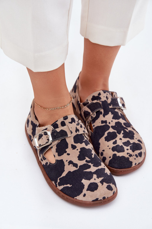 iš zomšos batai Barefoot Moteriškas su sagtimis Łaty Zazoo N1261 rudos-smėlio spalvos iš zomšos batai Barefoot Moteriškas su sagtimis Łaty Zazoo N1261 rudos-smėlio spalvos