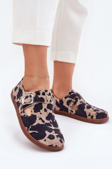 iš zomšos batai Barefoot Moteriškas su sagtimis Łaty Zazoo N1261 rudos-smėlio spalvos 2