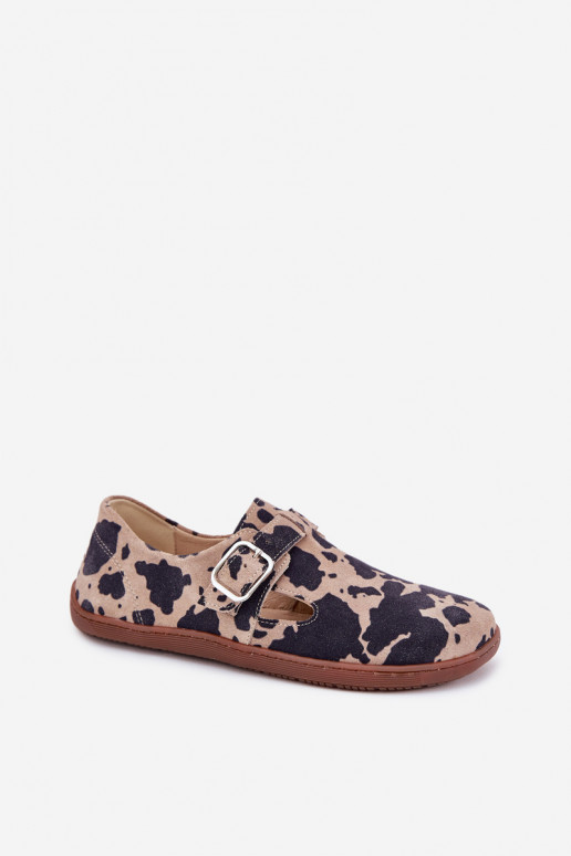 iš zomšos batai Barefoot Moteriškas su sagtimis Łaty Zazoo N1261 rudos-smėlio spalvos iš zomšos batai Barefoot Moteriškas su sagtimis Łaty Zazoo N1261 rudos-smėlio spalvos