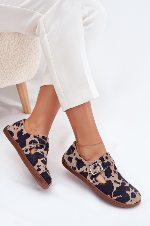 iš zomšos batai Barefoot Moteriškas su sagtimis Łaty Zazoo N1261 rudos-smėlio spalvos iš zomšos batai Barefoot Moteriškas su sagtimis Łaty Zazoo N1261 rudos-smėlio spalvos