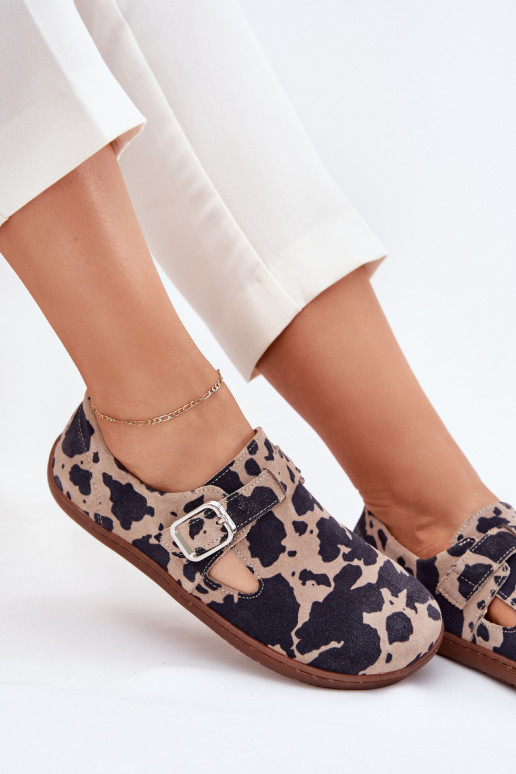 iš zomšos batai Barefoot Moteriškas su sagtimis Łaty Zazoo N1261 rudos-smėlio spalvos iš zomšos batai Barefoot Moteriškas su sagtimis Łaty Zazoo N1261 rudos-smėlio spalvos