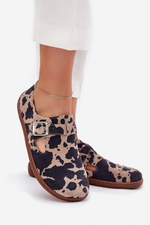 iš zomšos batai Barefoot Moteriškas su sagtimis Łaty Zazoo N1261 rudos-smėlio spalvos iš zomšos batai Barefoot Moteriškas su sagtimis Łaty Zazoo N1261 rudos-smėlio spalvos