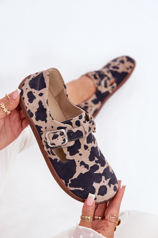 iš zomšos batai Barefoot Moteriškas su sagtimis Łaty Zazoo N1261 rudos-smėlio spalvos iš zomšos batai Barefoot Moteriškas su sagtimis Łaty Zazoo N1261 rudos-smėlio spalvos