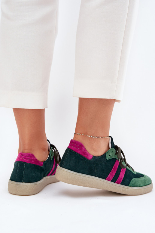 Zazoo N1068 iš zomšos Žemas Sneakers modelio batai Moteriškas chaki spalvos Zazoo N1068 iš zomšos Žemas Sneakers modelio batai Moteriškas chaki spalvos