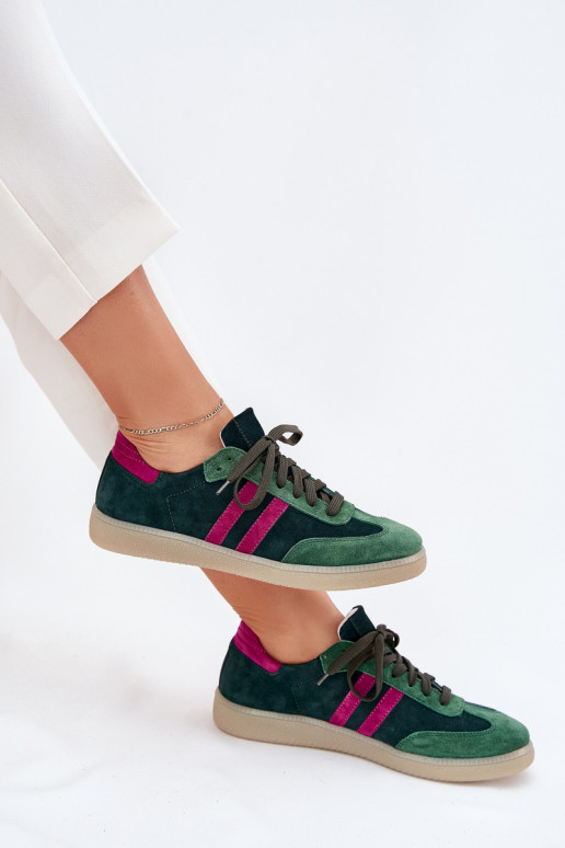 Zazoo N1068 iš zomšos Žemas Sneakers modelio batai Moteriškas chaki spalvos Zazoo N1068 iš zomšos Žemas Sneakers modelio batai Moteriškas chaki spalvos