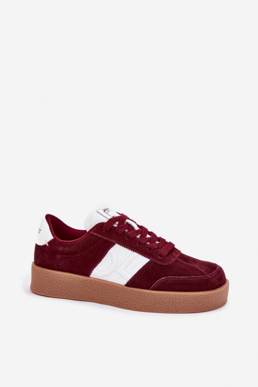 iš zomšos Sneakers modelio batai Moteriškas Daniel Lopez Just Dare SS2D4023 bordo spalvos iš zomšos Sneakers modelio batai Moteriškas Daniel Lopez Just Dare SS2D4023 bordo spalvos