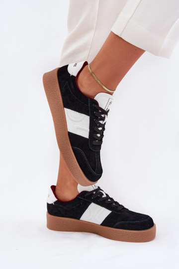 iš zomšos Sneakers modelio batai Moteriškas Daniel Lopez Just Dare SS2D4021 juodos spalvos