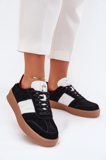 iš zomšos Sneakers modelio batai Moteriškas Daniel Lopez Just Dare SS2D4021 juodos spalvos 2