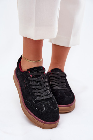 iš zomšos Moteriškas Sneakers modelio batai Daniel Lopez Just Dare SS2D4006 juodos spalvos