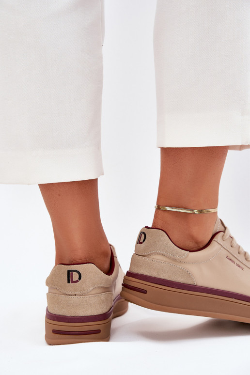 Oda Moteriškas Sneakers modelio batai Daniel Lopez Just Dare SS2D4007 smėlio spalvos