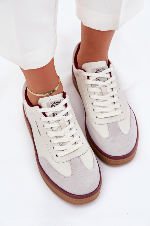 Oda Moteriškas Sneakers modelio batai Daniel Lopez Just Dare SS2D4008 Baltos-pilkos spalvos Oda Moteriškas Sneakers modelio batai Daniel Lopez Just Dare SS2D4008 Baltos-pilkos spalvos