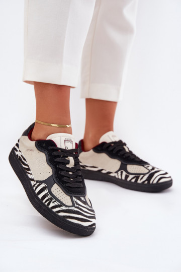 Sneakers modelio batai Moteriškas Daniel Lopez Just Dare SS2D4015 Zebra smėlio spalvos