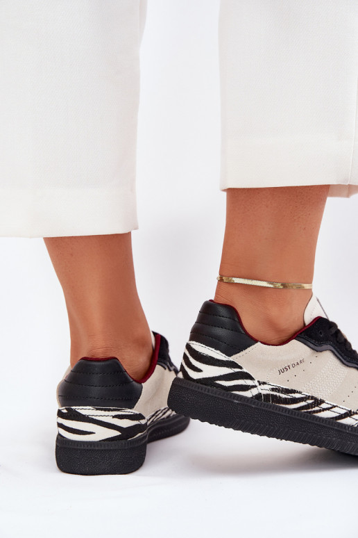 Sneakers modelio batai Moteriškas Daniel Lopez Just Dare SS2D4015 Zebra smėlio spalvos Sneakers modelio batai Moteriškas Daniel Lopez Just Dare SS2D4015 Zebra smėlio spalvos