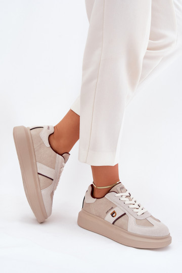 Oda Moteriškas Sneakers modelio batai su platforma Daniel Lopez Just Dare SS2D4003 smėlio spalvos